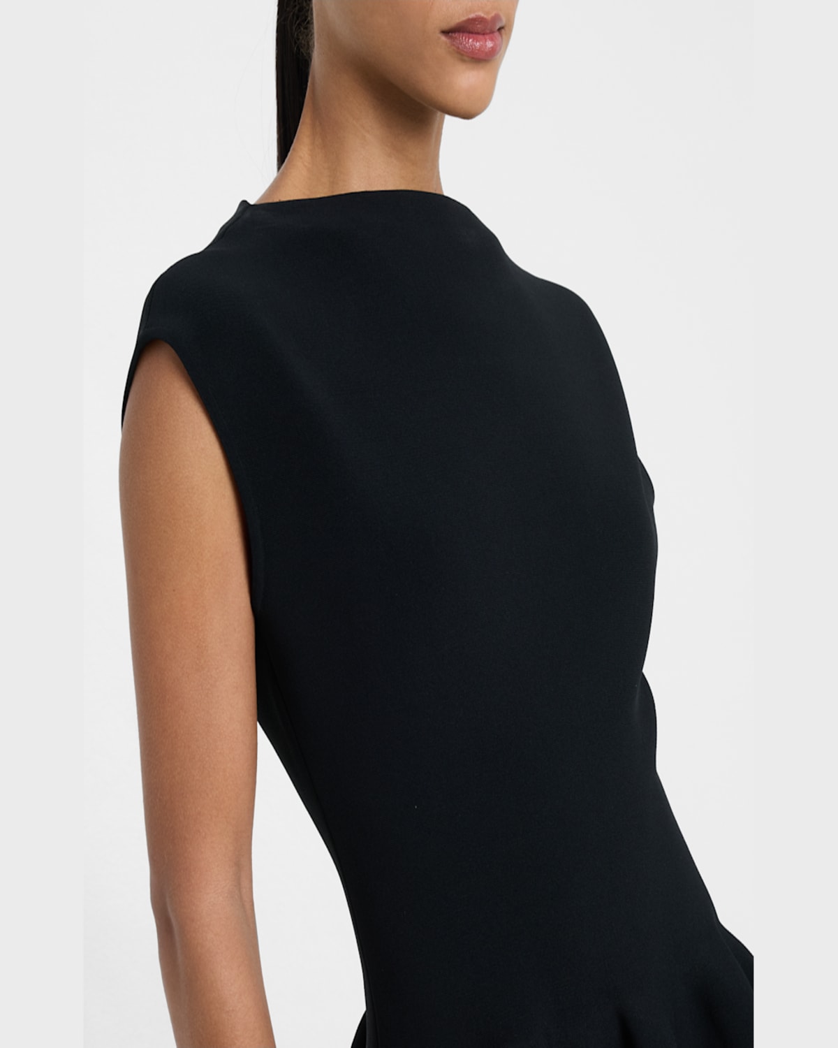 Shop Alaïa High-neck Cap-sleeve Mini Skater Dress