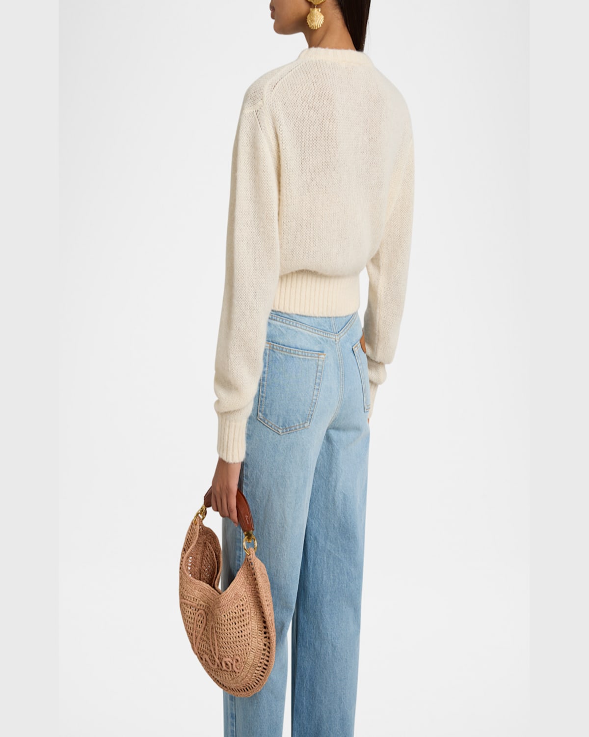 Chloé Embroidered Alpaca And Silk-blend Sweater In Iconic Milk