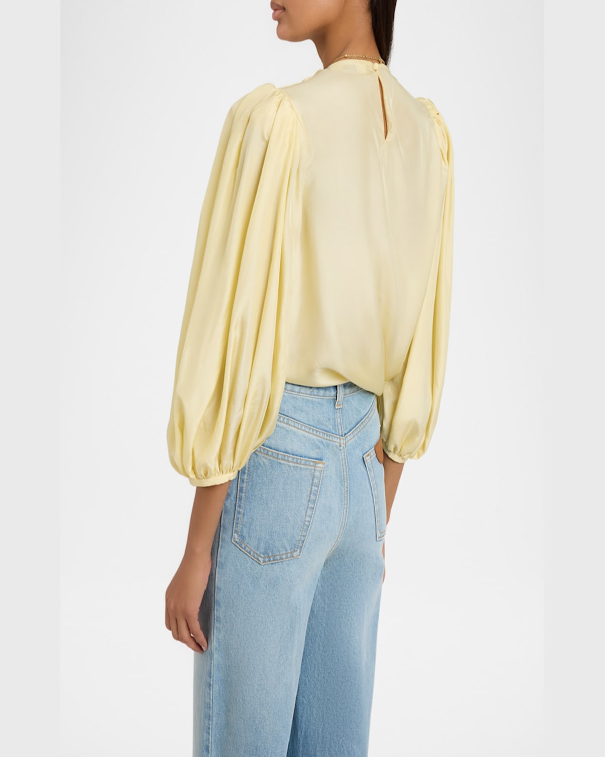 Shop Chloé Draped Cropped Top In Powder Yellow