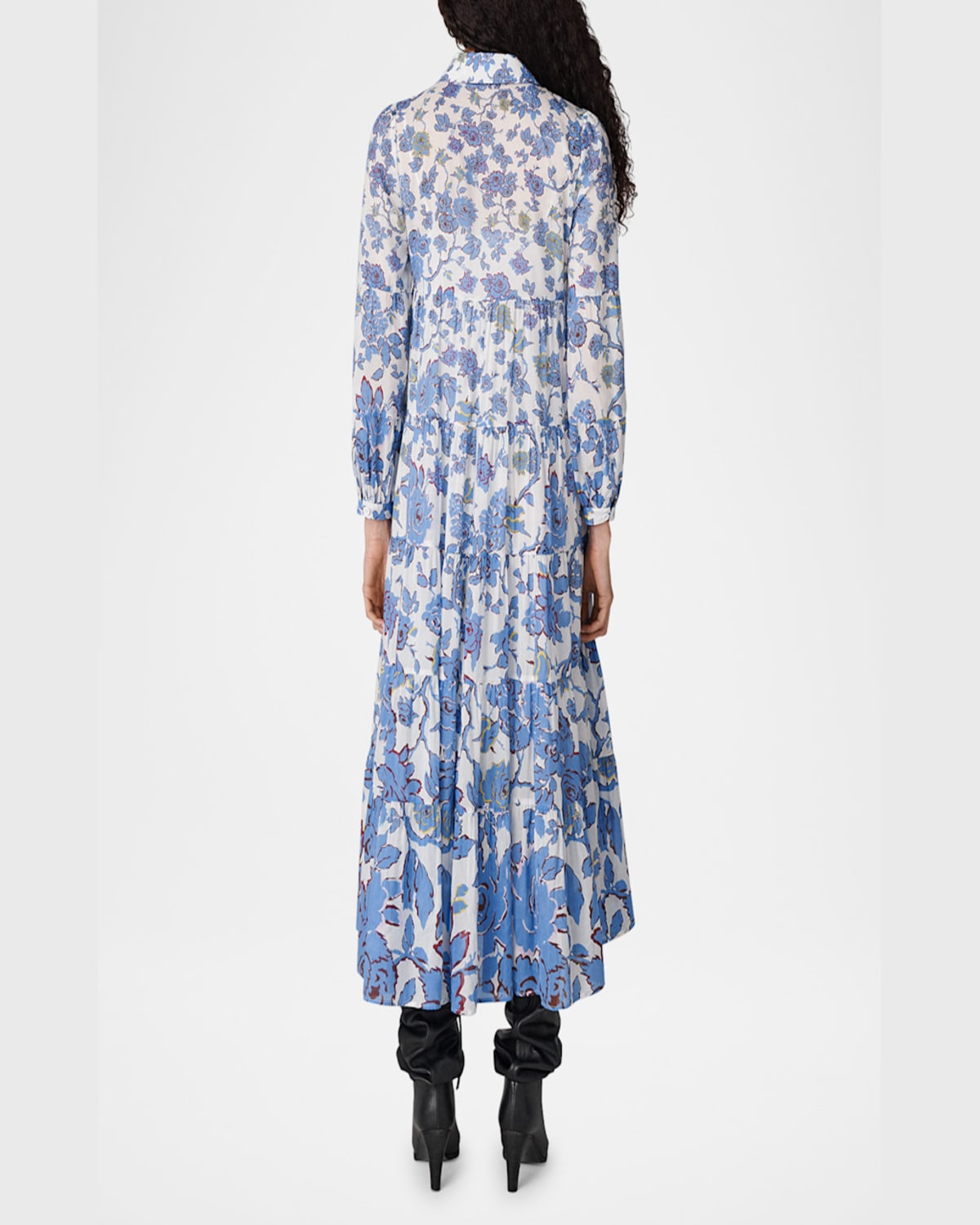 Diane Von Furstenberg Kiara Tiered Floral-print Midi Dress In China Vine Degrade