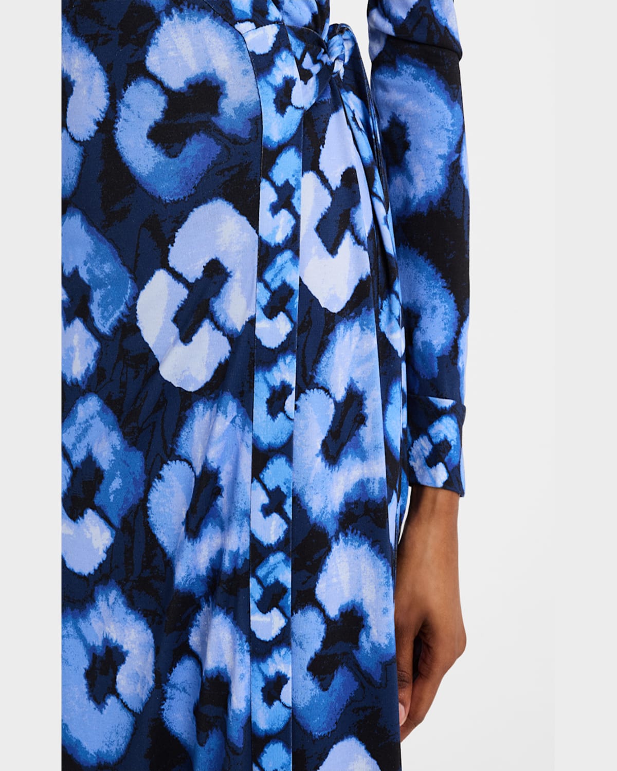 Diane Von Furstenberg Abigail Geometric-print Silk Midi Wrap Dress In Shibori Link Medium  Shibori Link Small