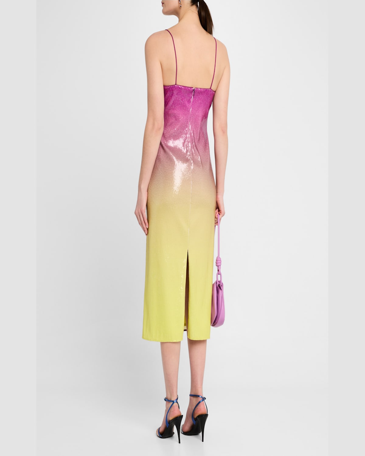 DIANE VON FURSTENBERG ALESSA SLEEVELESS OMBRE SEQUIN MIDI DRESS 