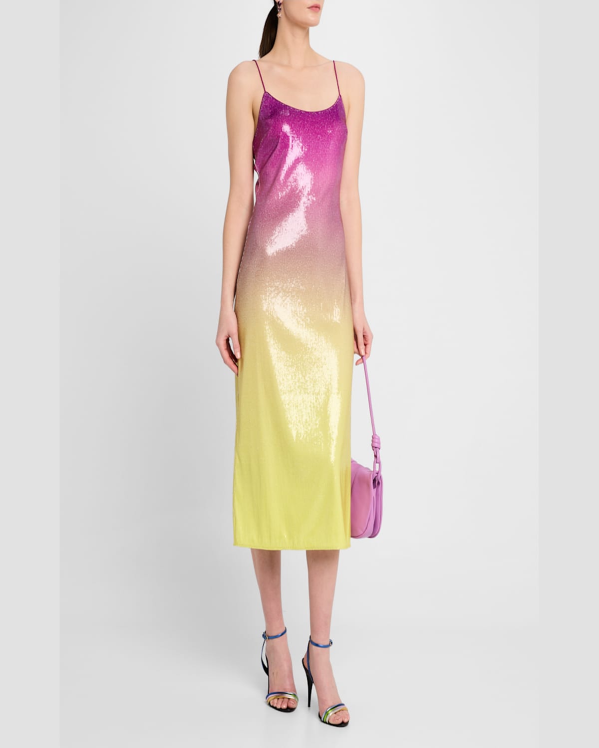 DIANE VON FURSTENBERG ALESSA SLEEVELESS OMBRE SEQUIN MIDI DRESS 
