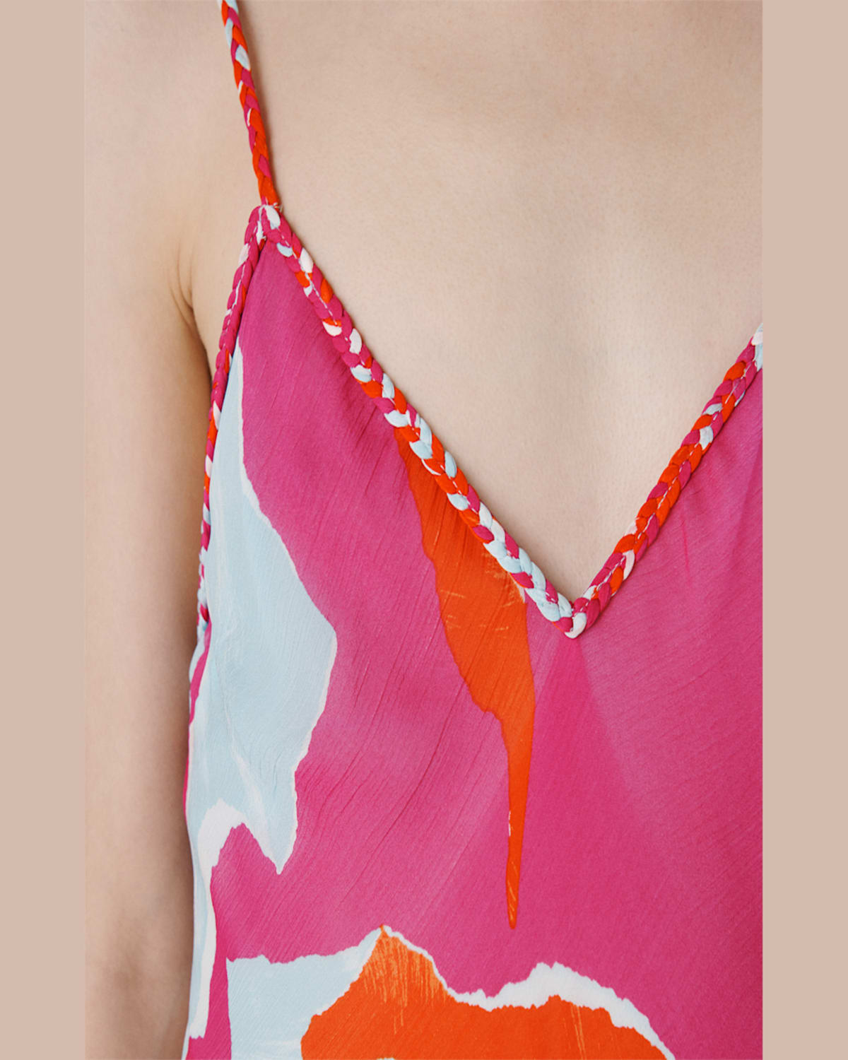 Diane Von Furstenberg Stella Abstract-print Ruffle Maxi Dress In Island Camo Large Pink