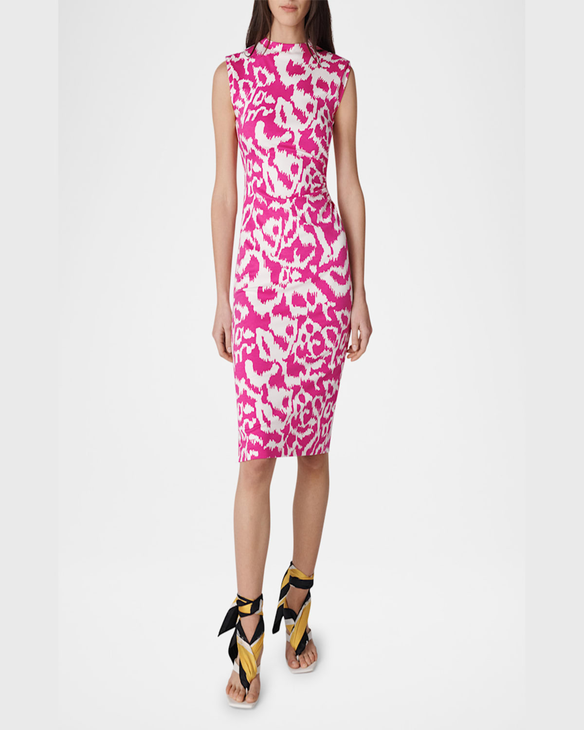 Diane Von Furstenberg Darrius Abstract-print Bodycon Dress In Kupang Pink