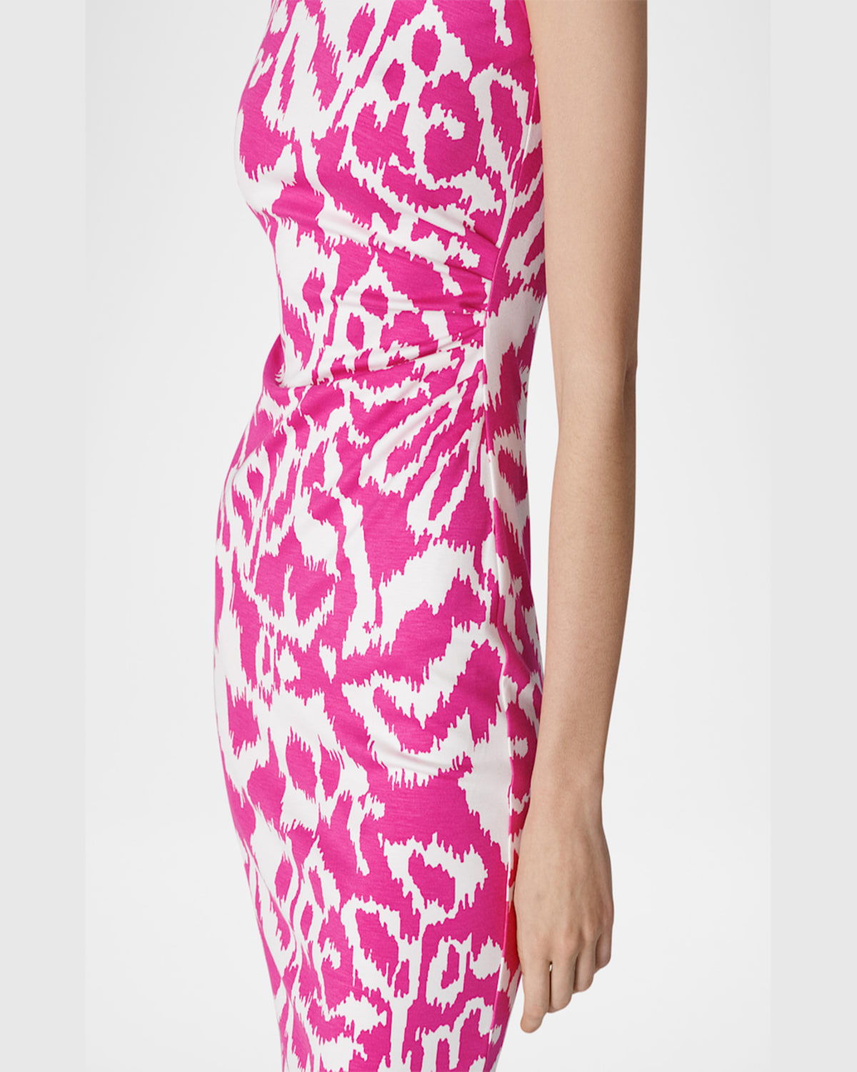 Diane Von Furstenberg Darrius Abstract-print Bodycon Dress In Kupang Pink