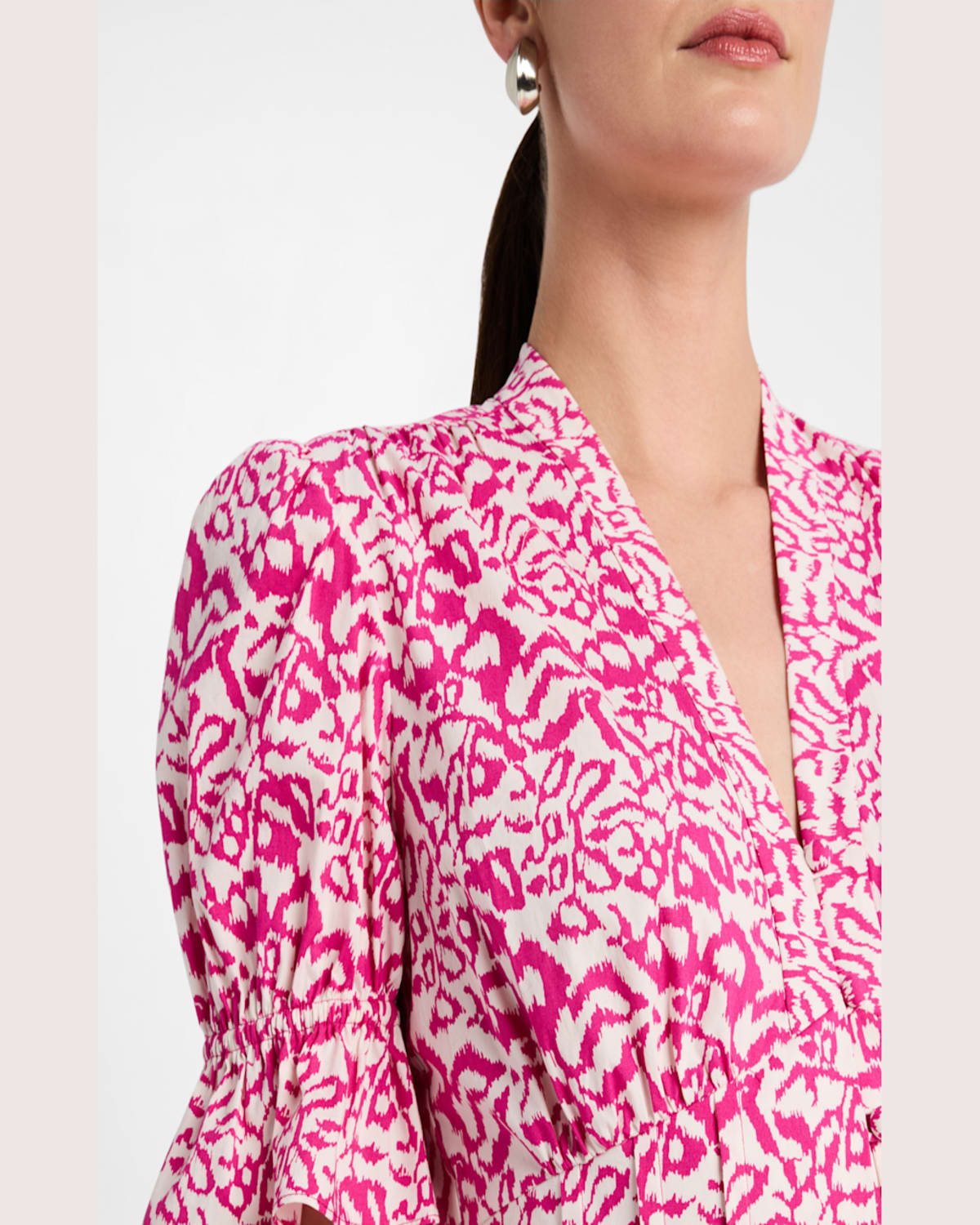 Diane Von Furstenberg Erica Puff-sleeve Cotton Midi Dress In Kupang Small Pink