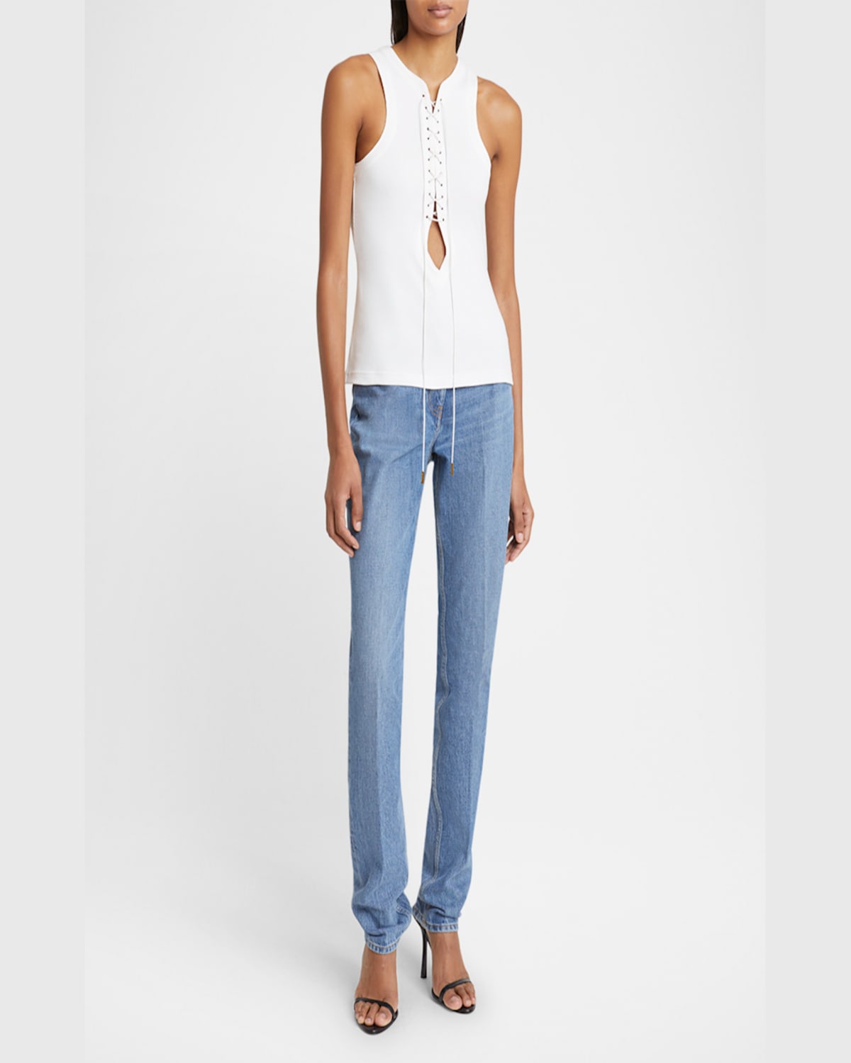 Givenchy Lace-up Tank Top In White
