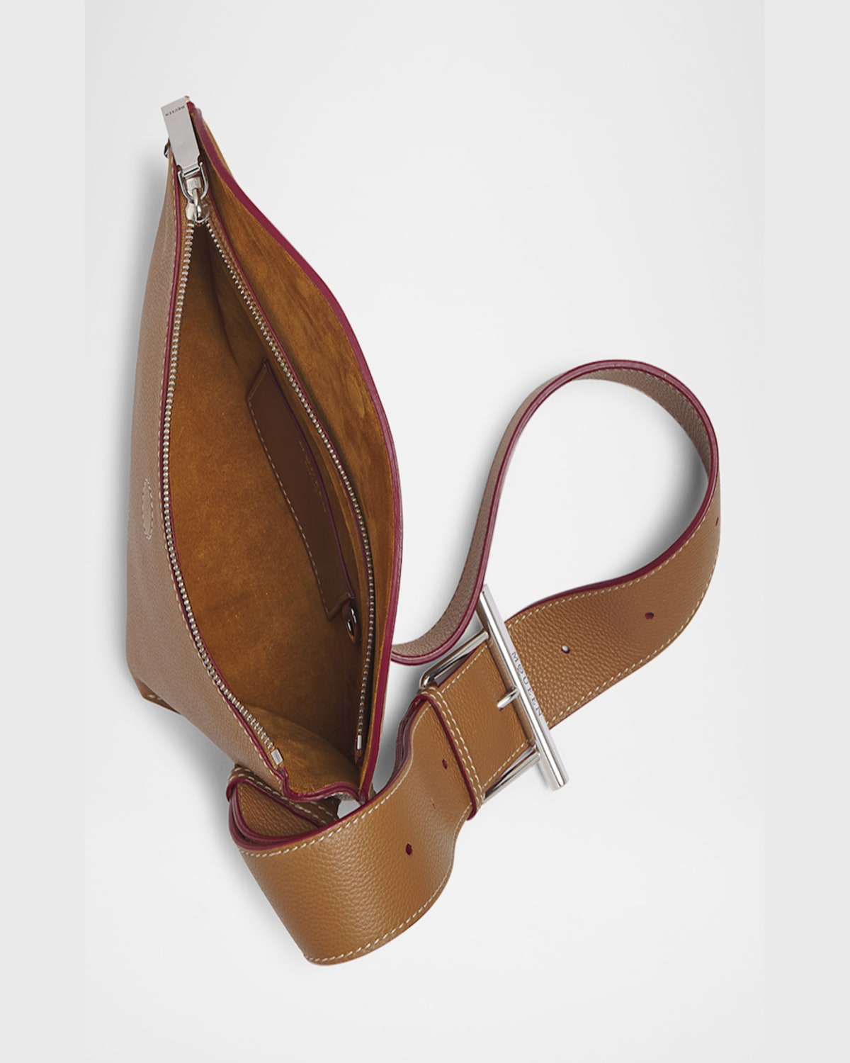 Alexander Mcqueen Leather The T-bar Sling Cross-body Bag In Pecan Silver