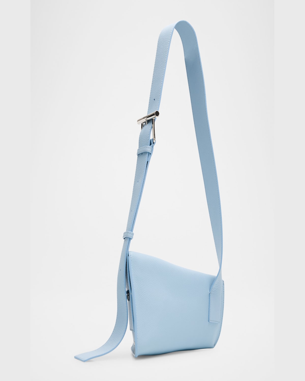 Alexander Mcqueen Sling Leather Crossbody Bag In Shirting Blue Silver
