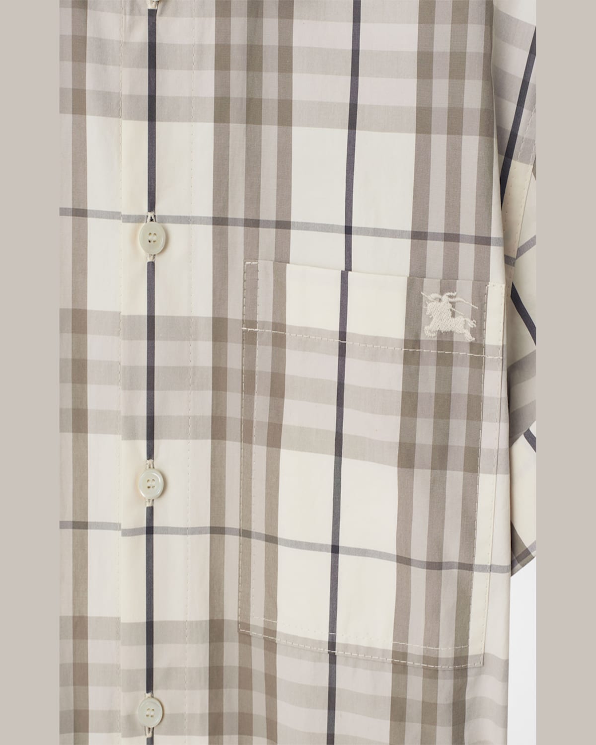 Burberry Check Buckle Short-sleeve Shirtdress In Cotton Ip Check