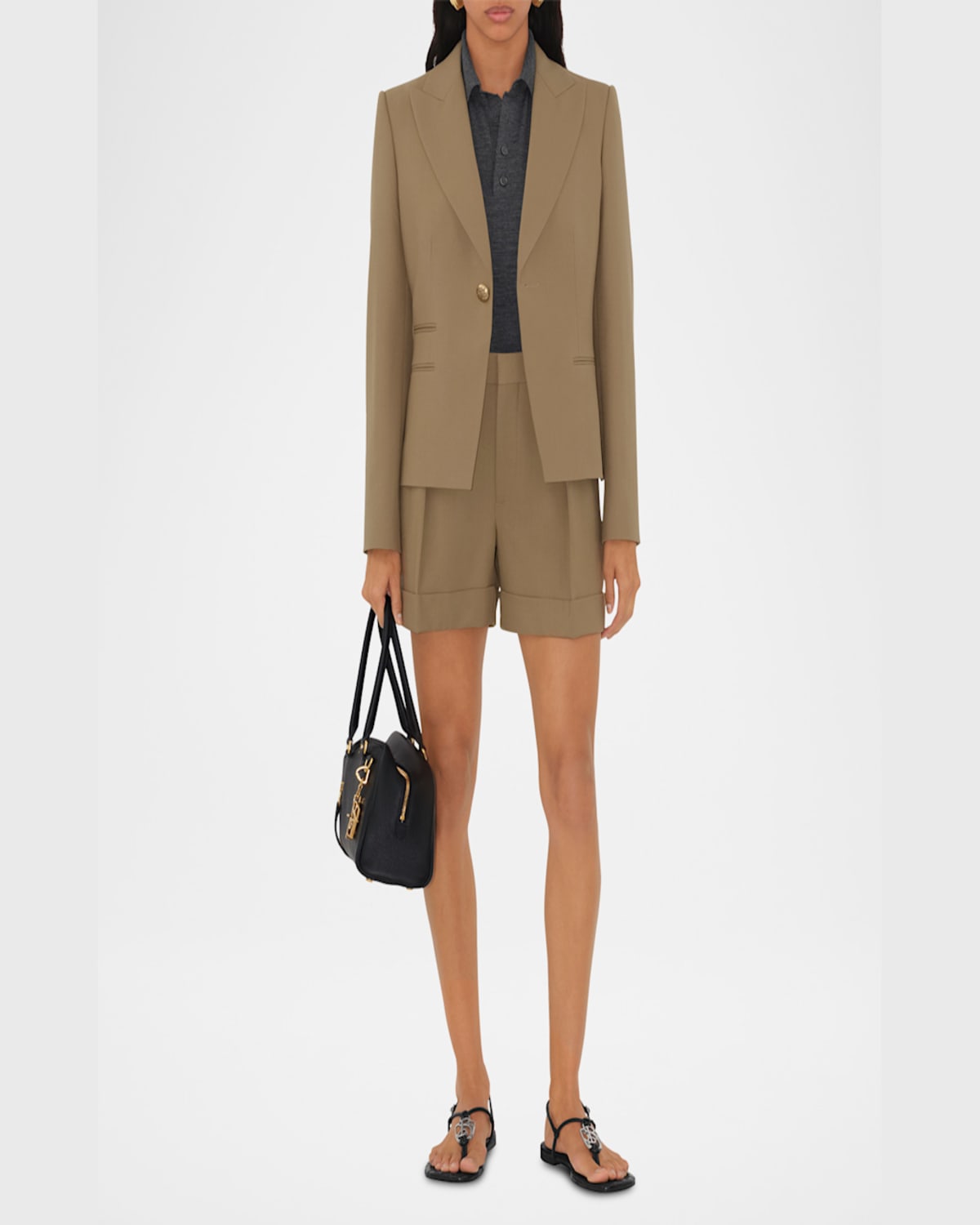 Burberry Wool Single-breasted Blazer In Puddle