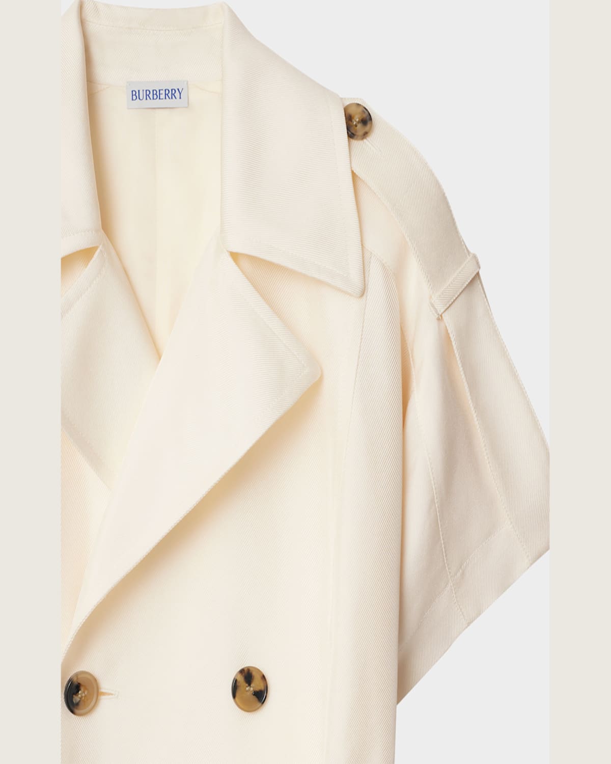 Burberry Waist Belted Short Sleeves Epaulettes Lapels In Pelican