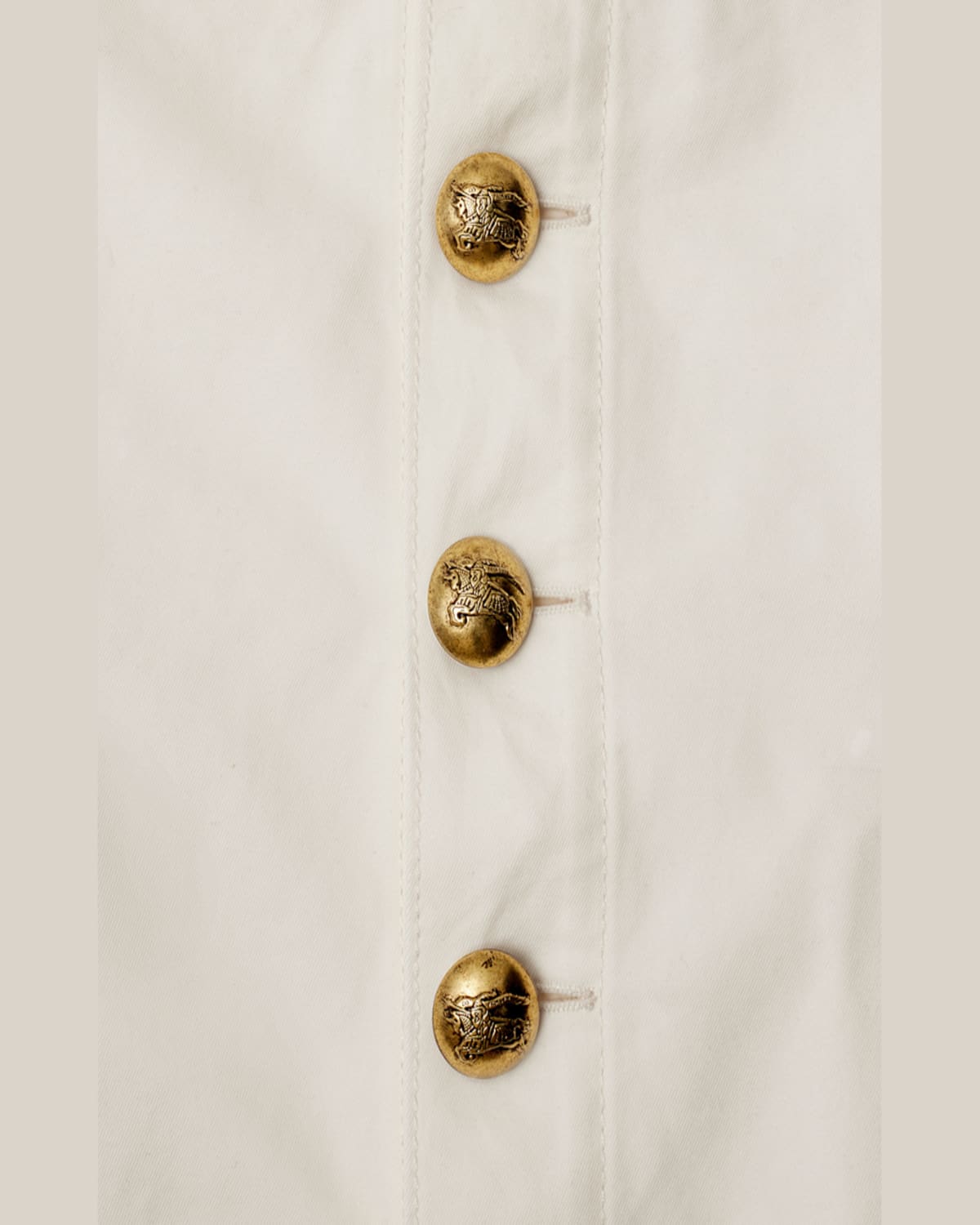 Burberry Mini Cotton Skirt In Off White
