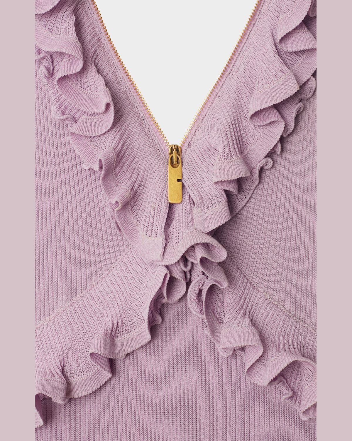 Burberry Ruffle V-neck Sleeveless Maxi Dress In Wisteria