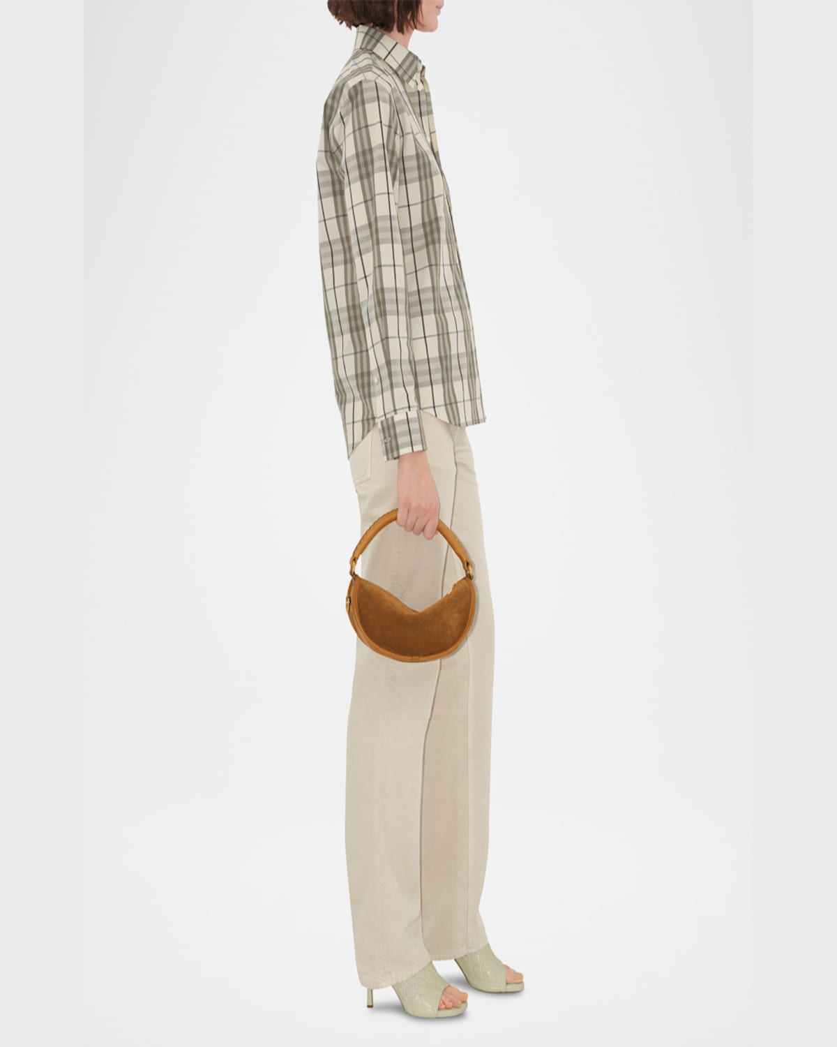Shop Burberry Check Cotton Button-down Shirt In Cotton Ip Check