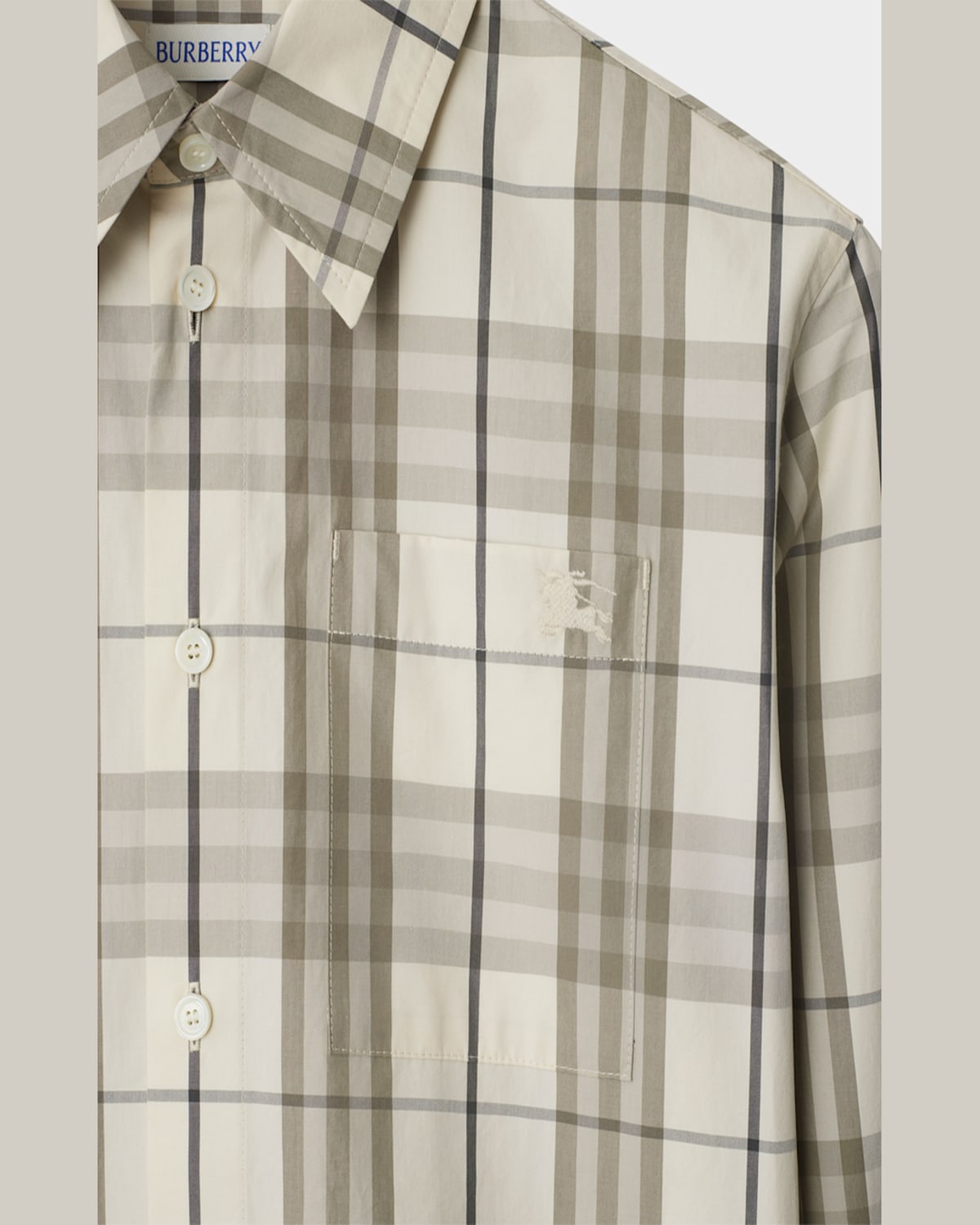 Shop Burberry Check Cotton Button-down Shirt In Cotton Ip Check
