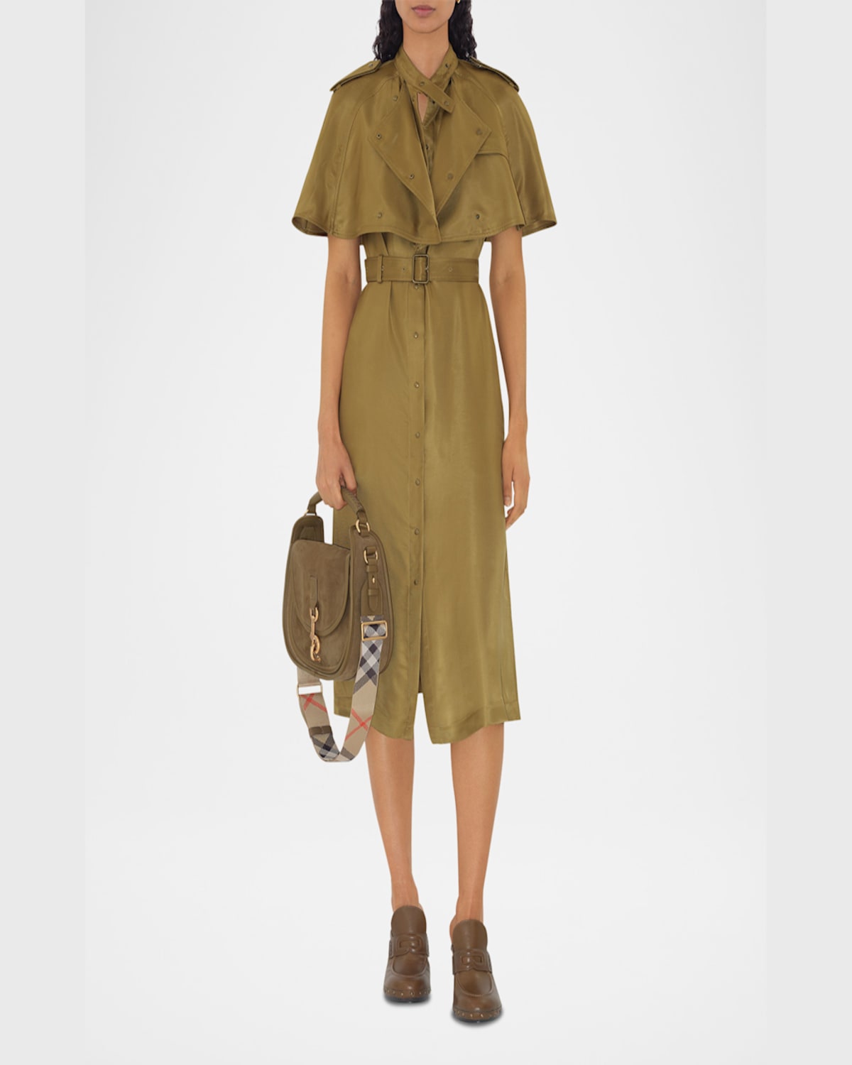 Burberry Midikleid Im Trenchcoat-stil In Walrus