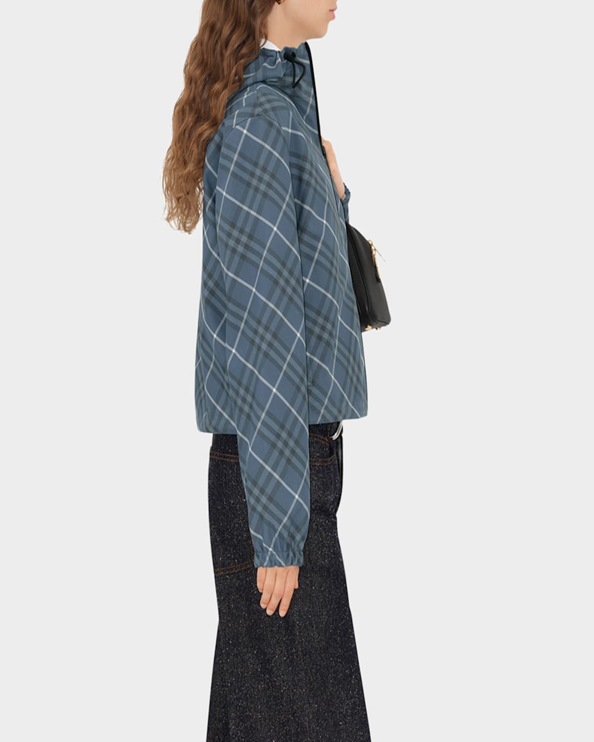 Burberry Women's Embroidered Polyester Reversible Jacket In Pewter Ip Check