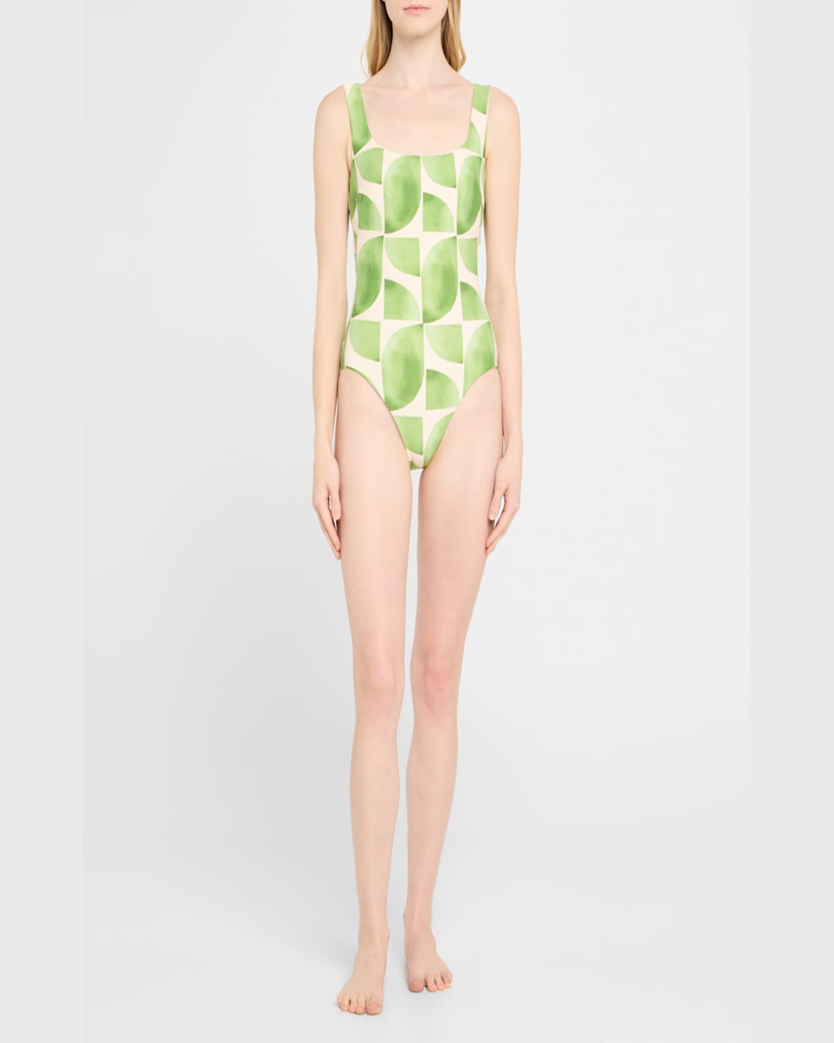 Shop Seafolly Sunray Retro One-piece Swimsuit In Sage