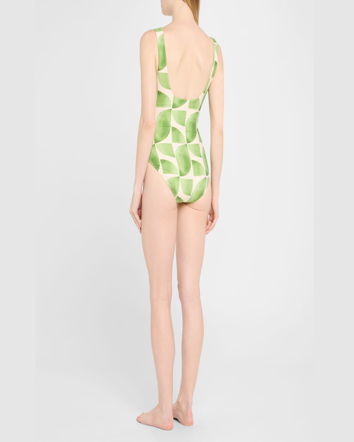 Shop Seafolly Sunray Retro One-piece Swimsuit In Sage