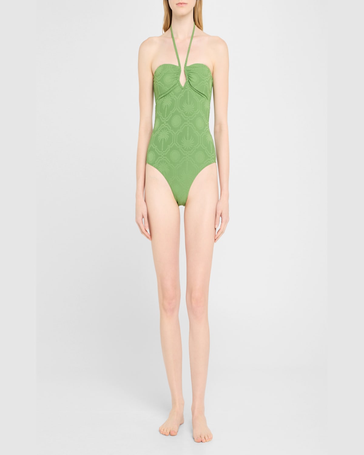 Shop Seafolly Oasis Diamond Wire One-piece Swimsuit In Sage