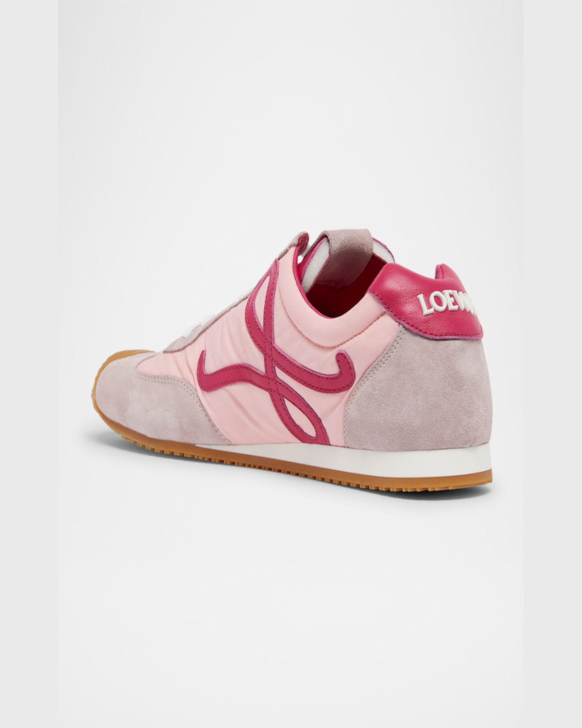 Loewe Runner 2.0 Sneakers With Ridged Sole In 5064 Baby Pink/fuxia/old Pink
