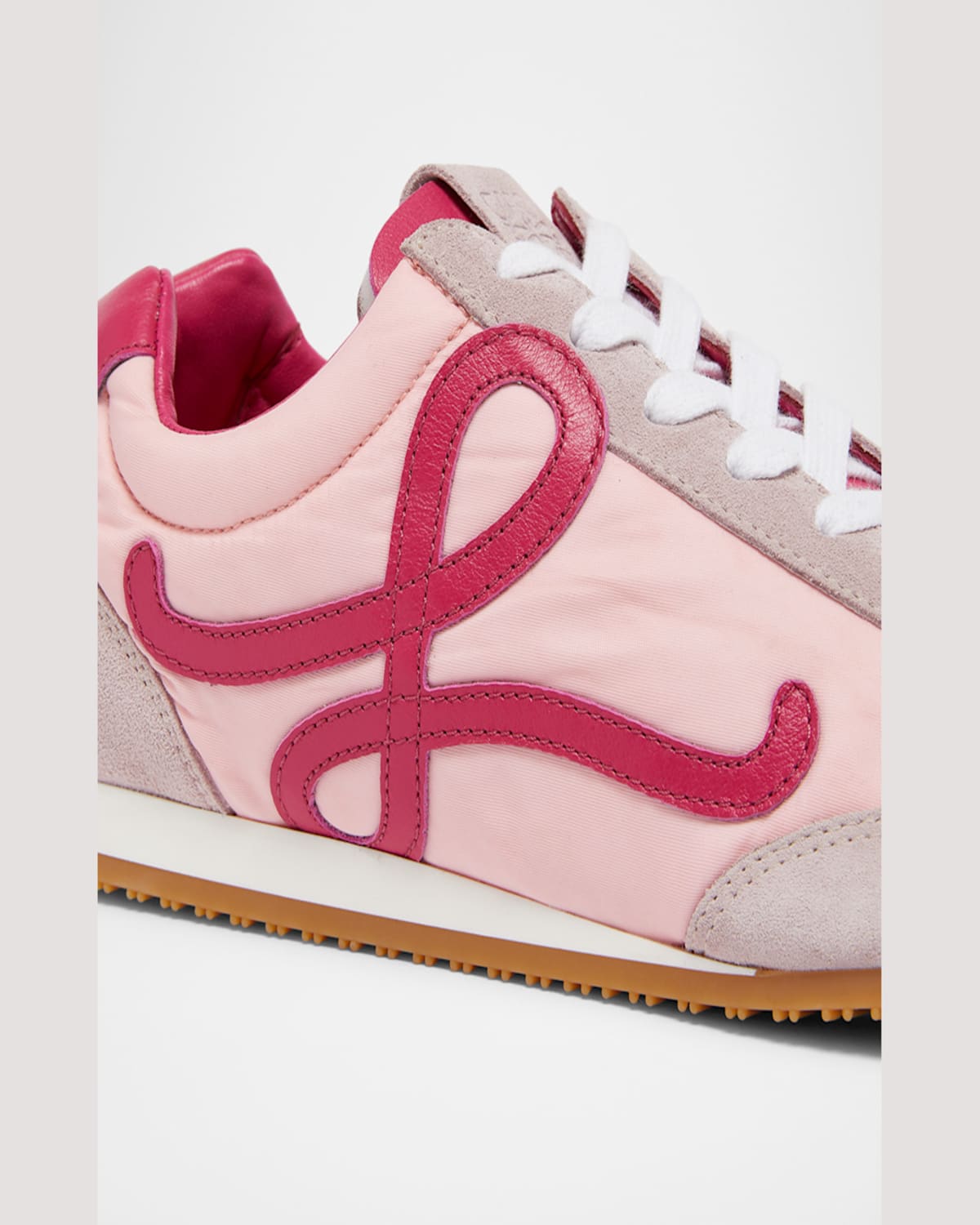 Loewe Runner 2.0 Sneakers With Ridged Sole In 5064 Baby Pink/fuxia/old Pink