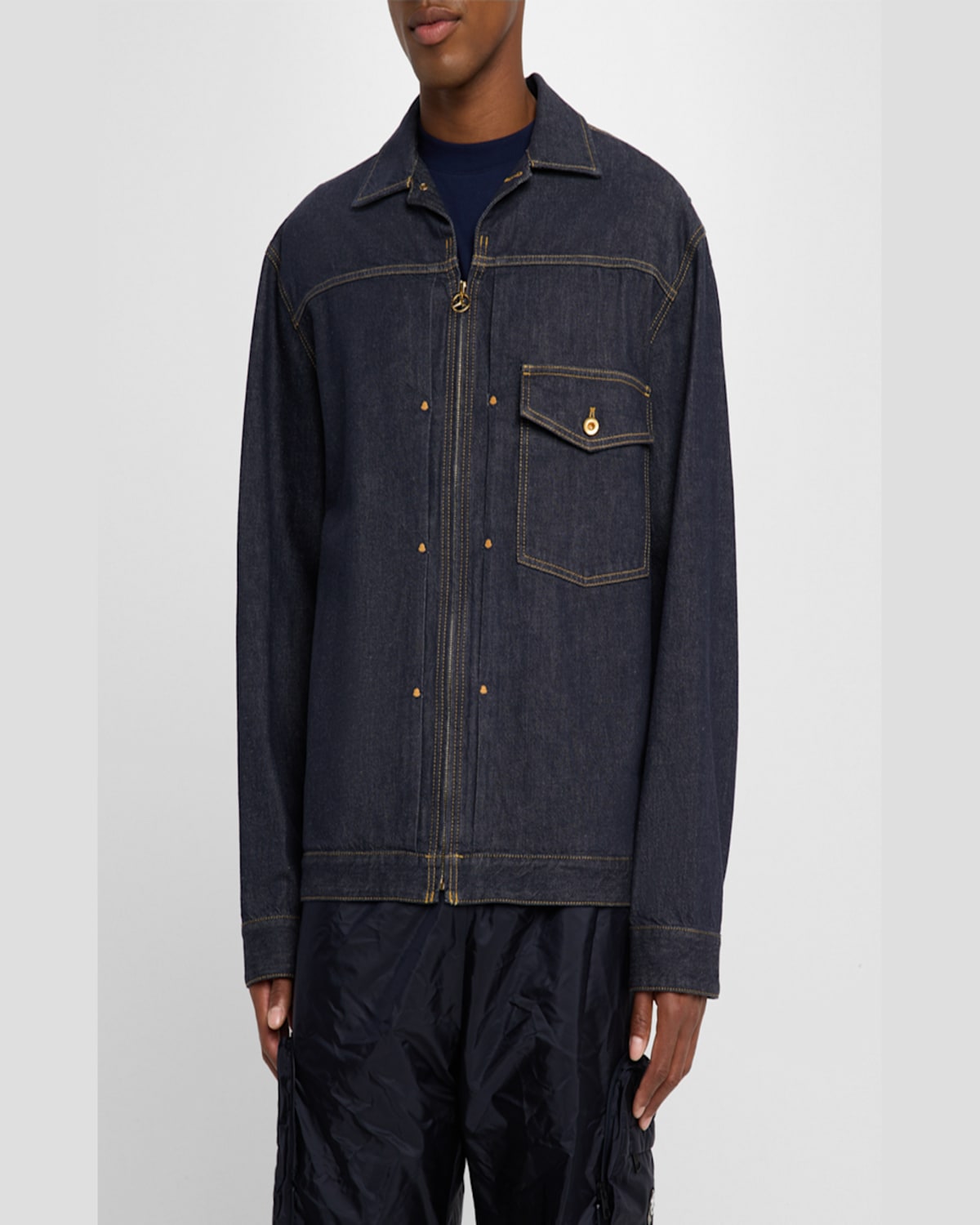 Moncler Veste En Denim Nepit X Mercedes-benz By Nigo In Blue Denim