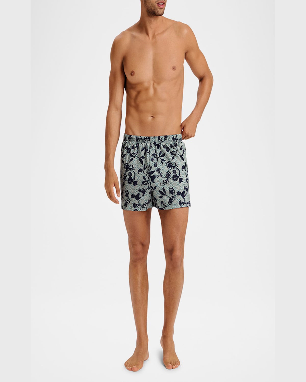 Hanro Cotton Sporty Cotton Boxer In Moonshine Tiles