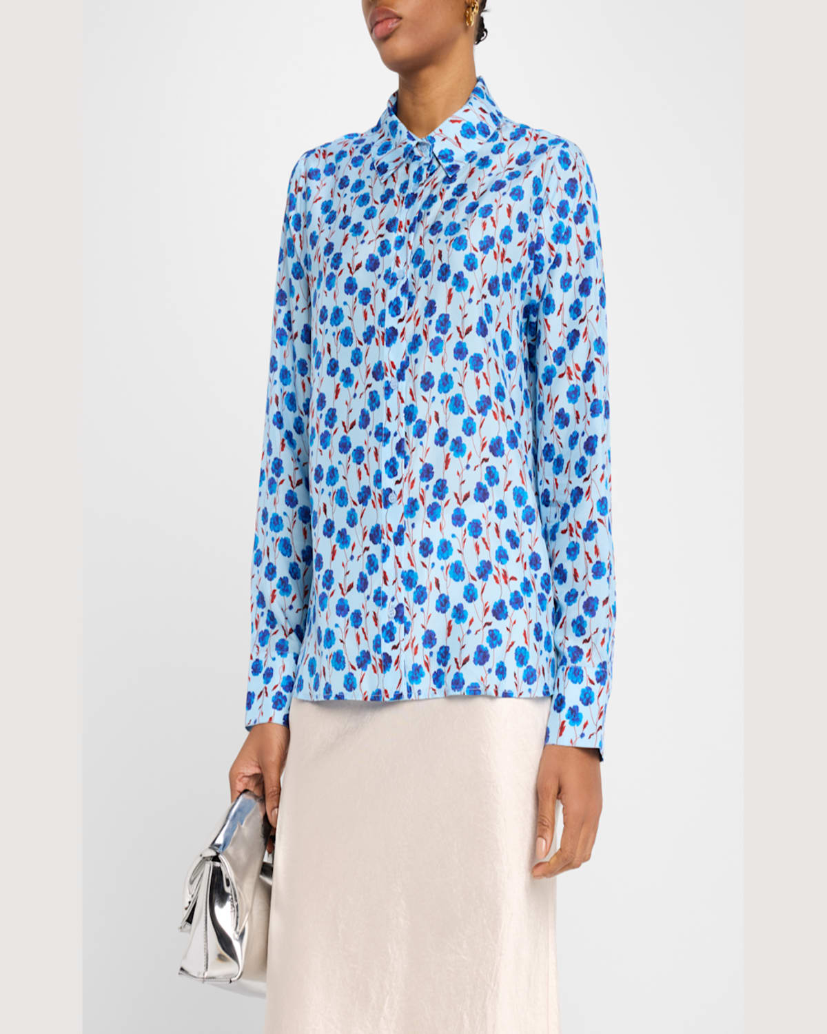 Essentiel Antwerp Hensley Fitted Shirt In Denim Blue