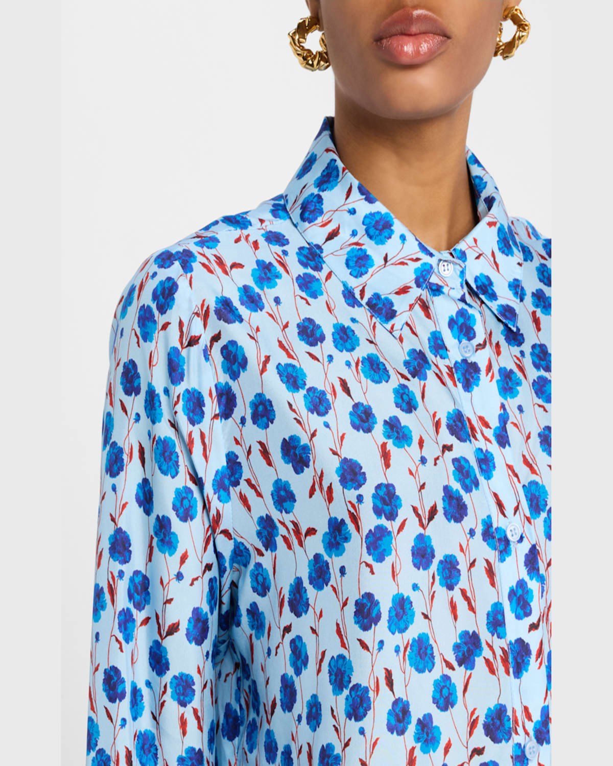 Essentiel Antwerp Hensley Fitted Shirt In Denim Blue
