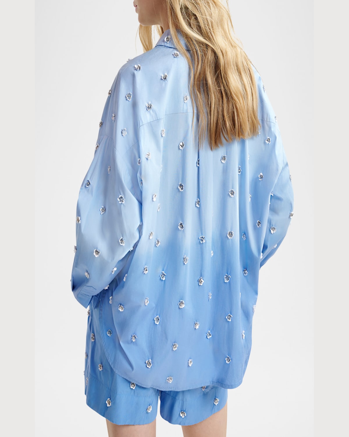Essentiel Antwerp Harkansas Embellished Shirt In Aqua Blue