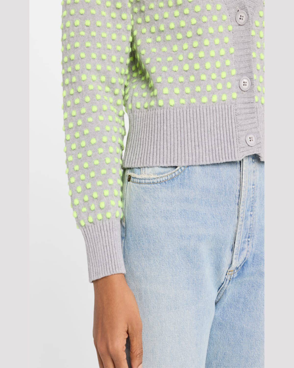 Essentiel Antwerp Henjoy Jacquard Cardigan In Nimbus Cloud