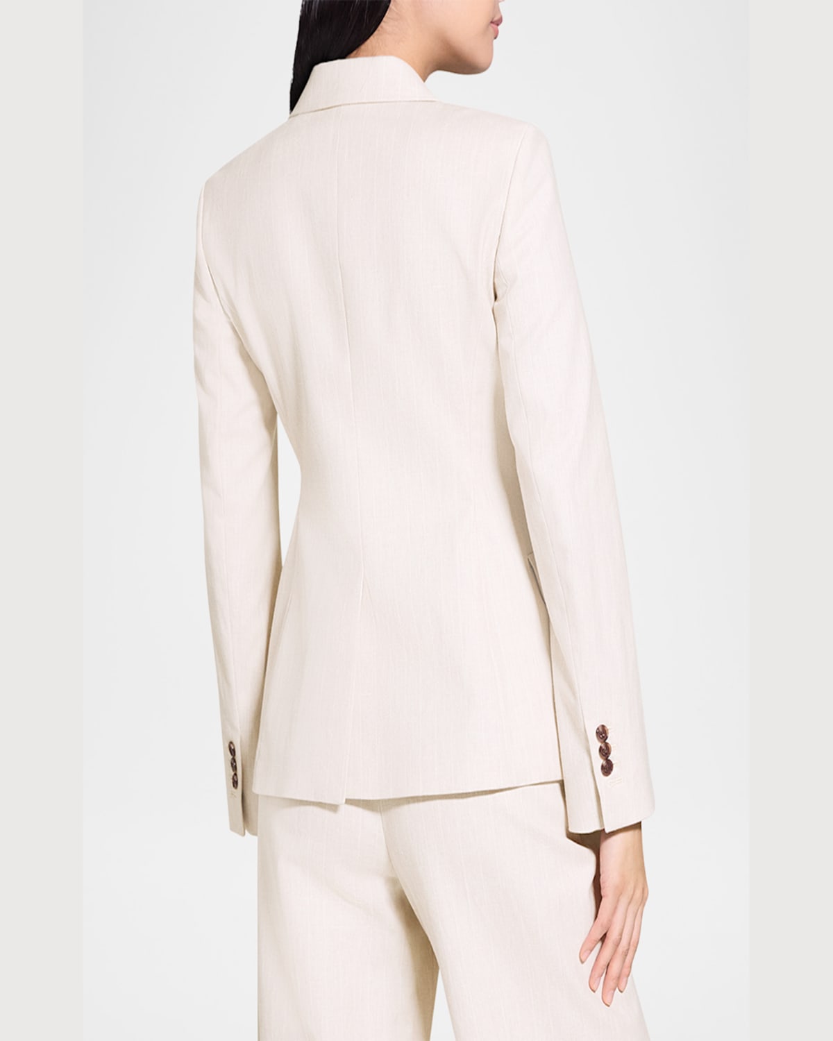 Theory Stripes Canvas Silm-fit Blazer In Sand Multi