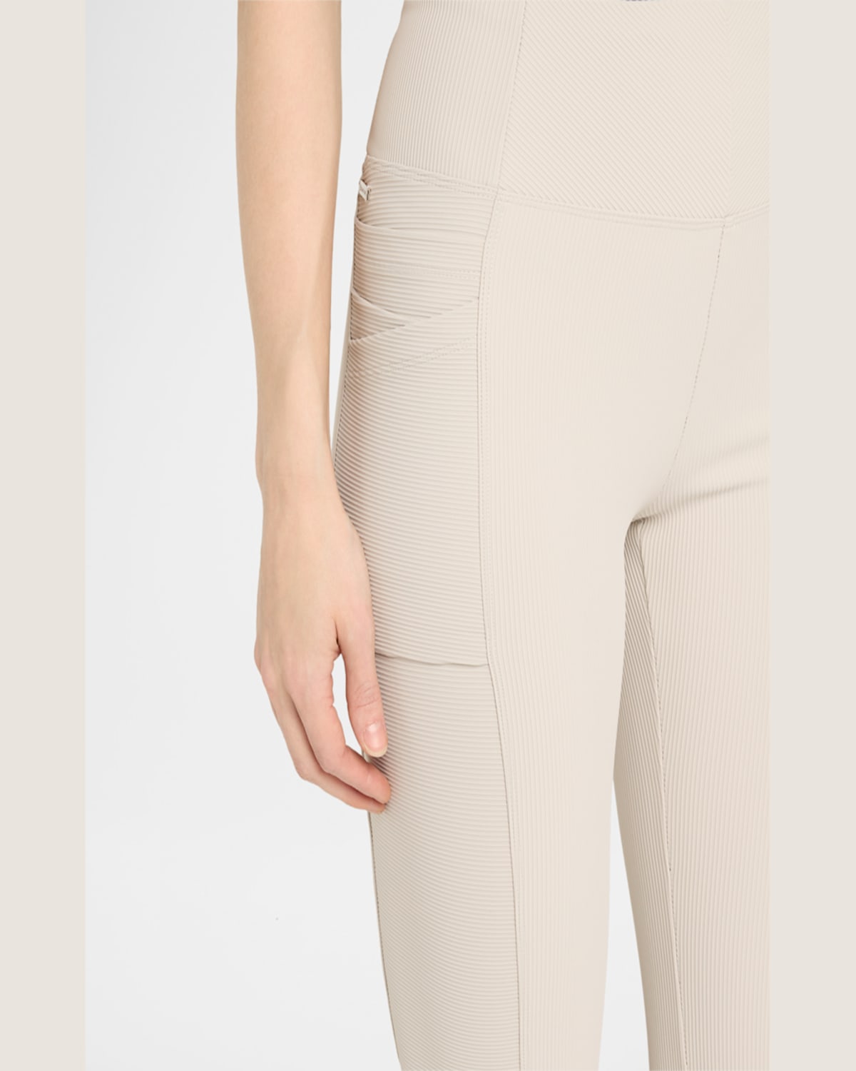 BLANC NOIR DIRECTIONAL RIB BOOTCUT LEGGINGS 