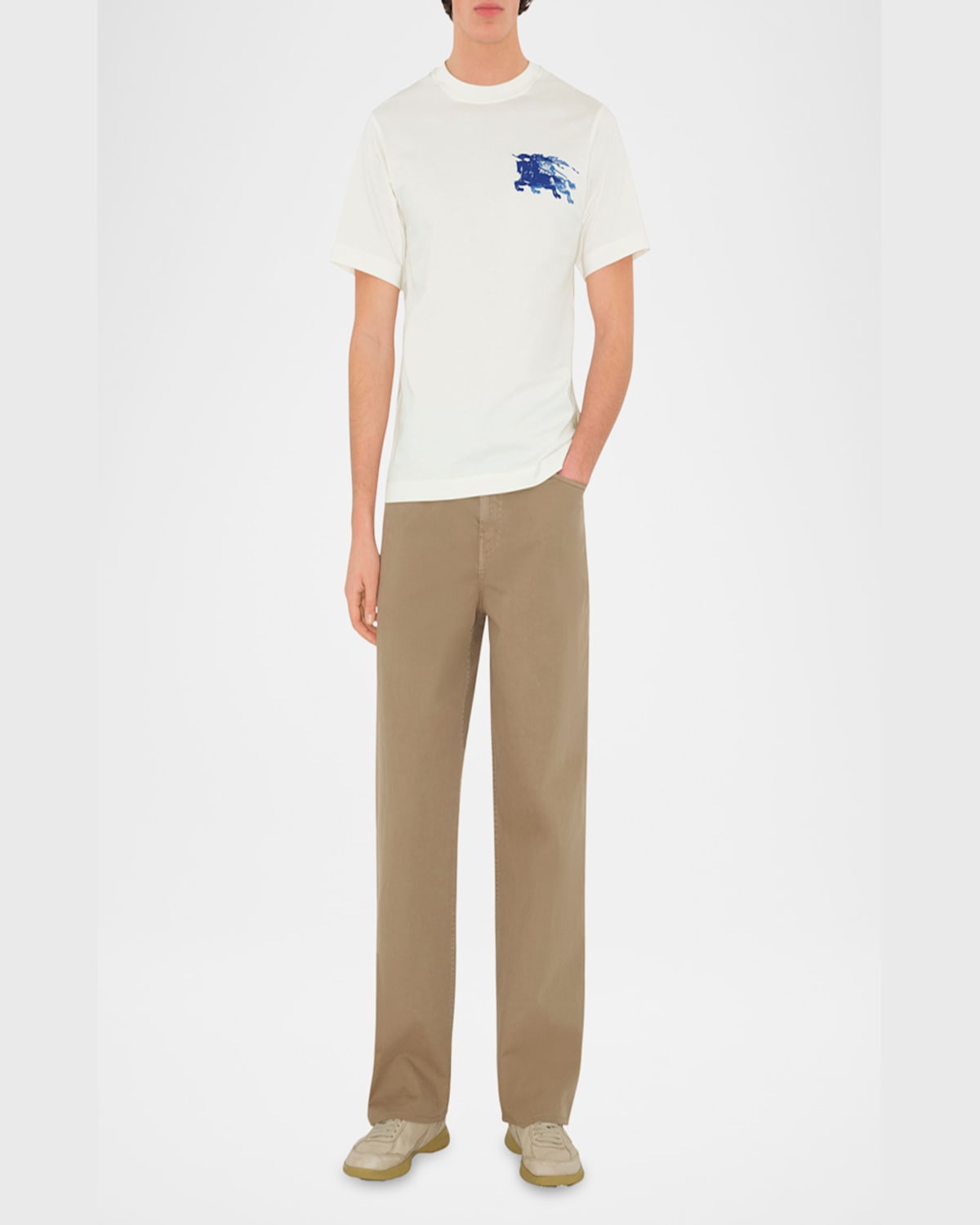Burberry Ekd Cotton T-shirt In Chalk