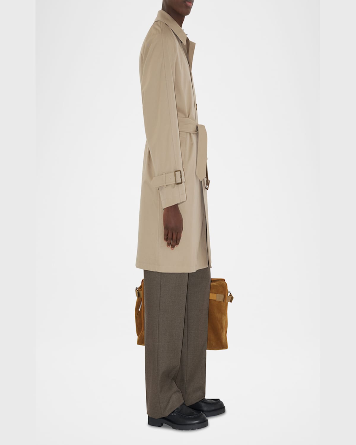Burberry Gabardine-weave Trench Coat In Fossil
