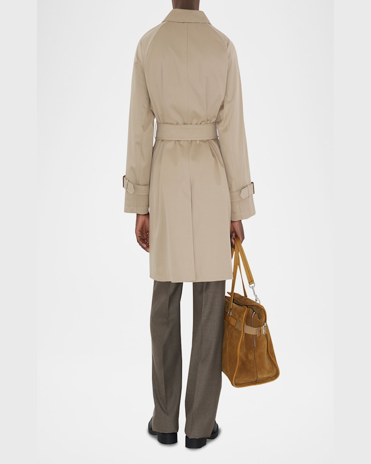 Burberry Gabardine-weave Trench Coat In Fossil
