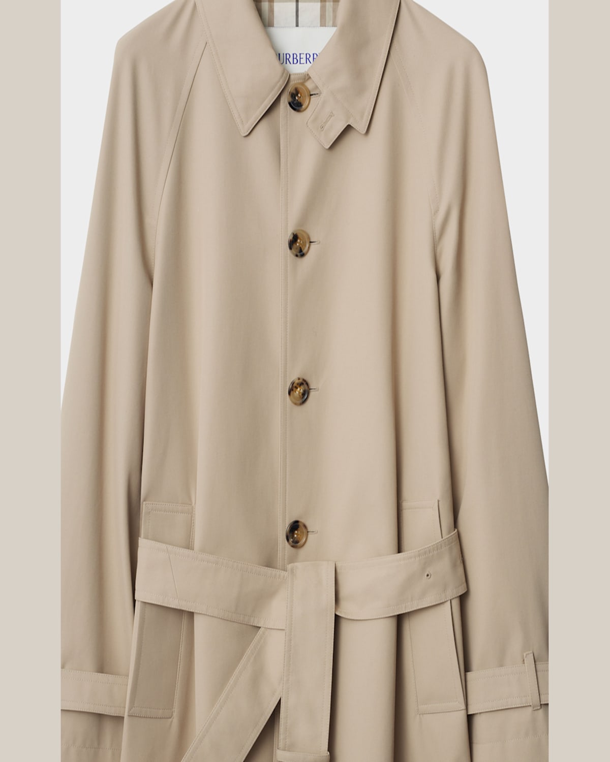 Burberry Gabardine-weave Trench Coat In Fossil