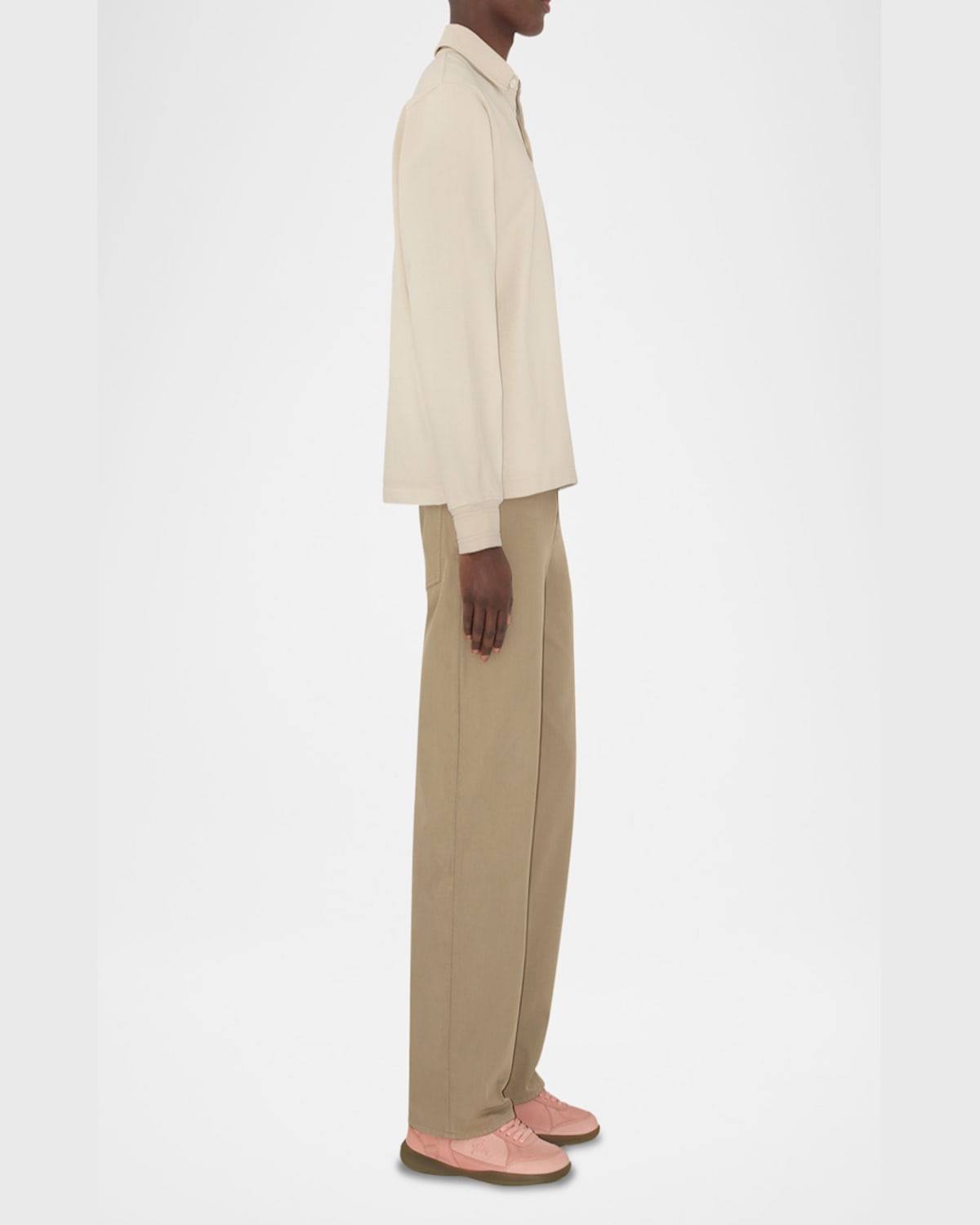 Burberry Men's Washed Twill Trousers In Quill