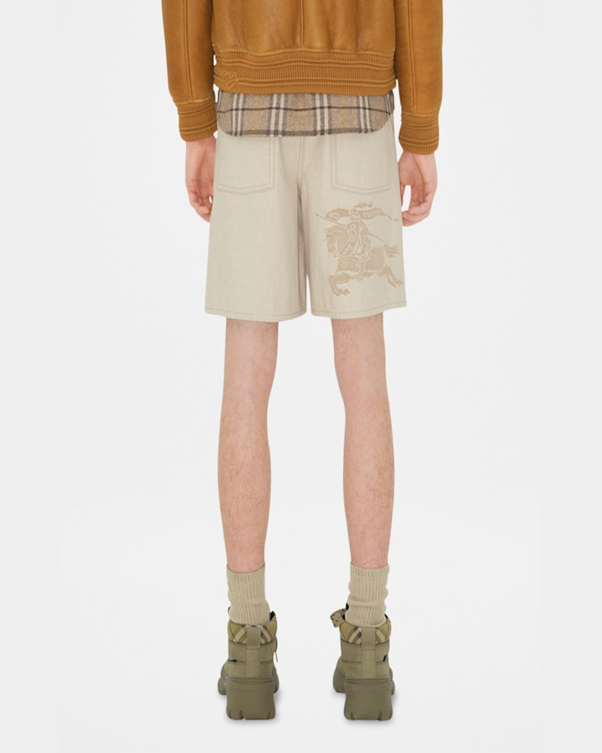 Burberry Men's Ekd Denim Shorts In Neutral