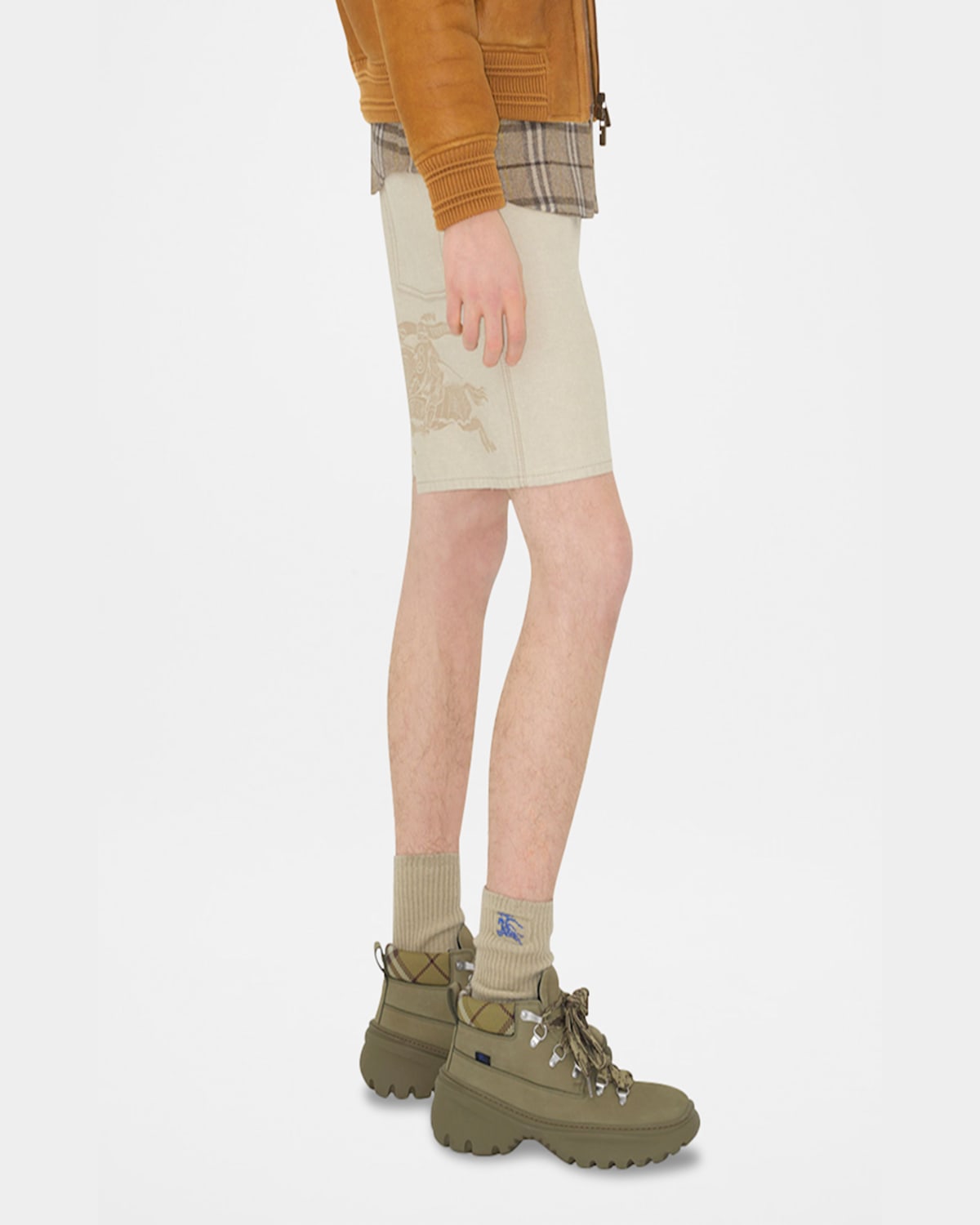 Burberry Men's Ekd Denim Shorts In Neutral
