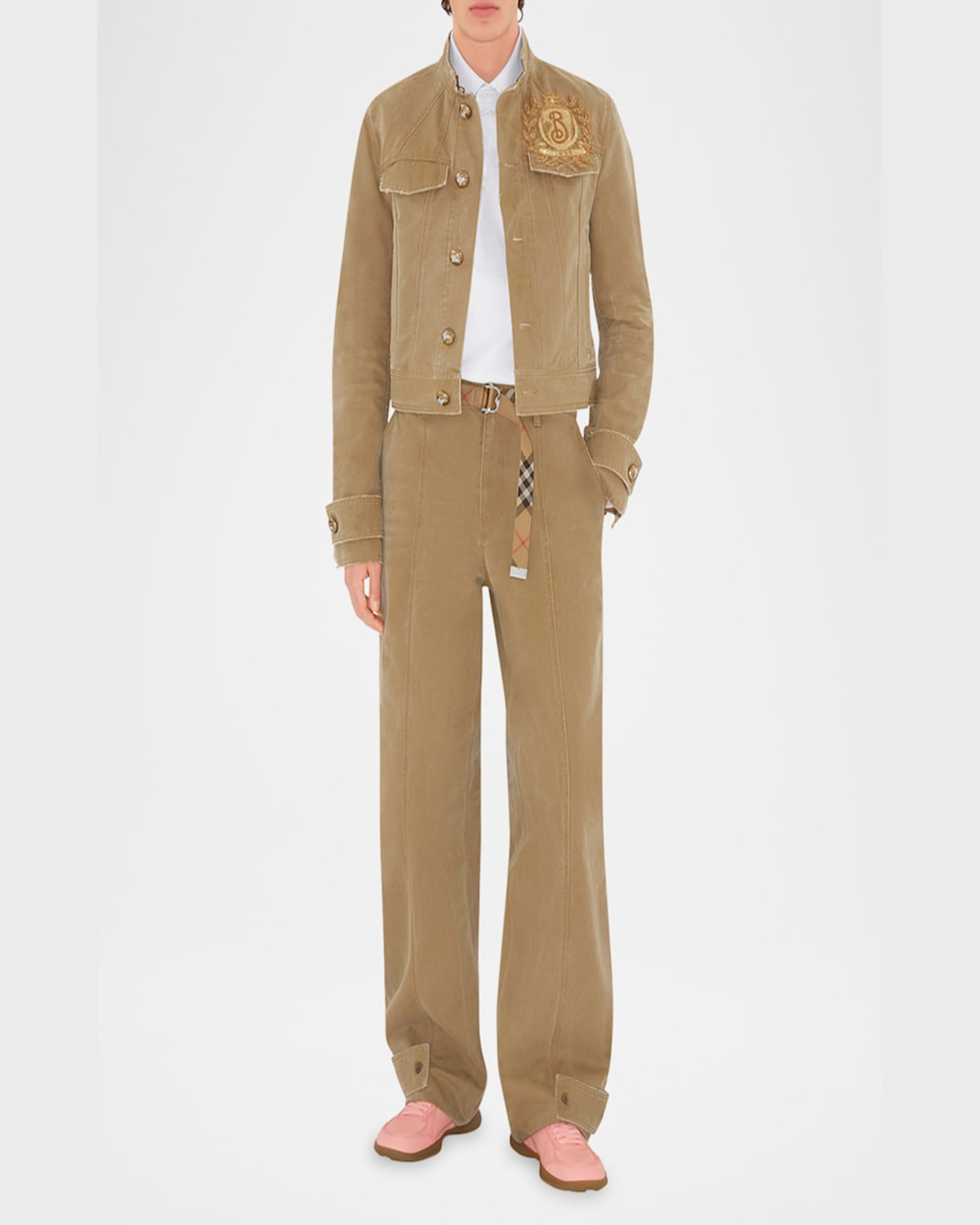 Burberry B Crest Cotton Jacket In Walrus