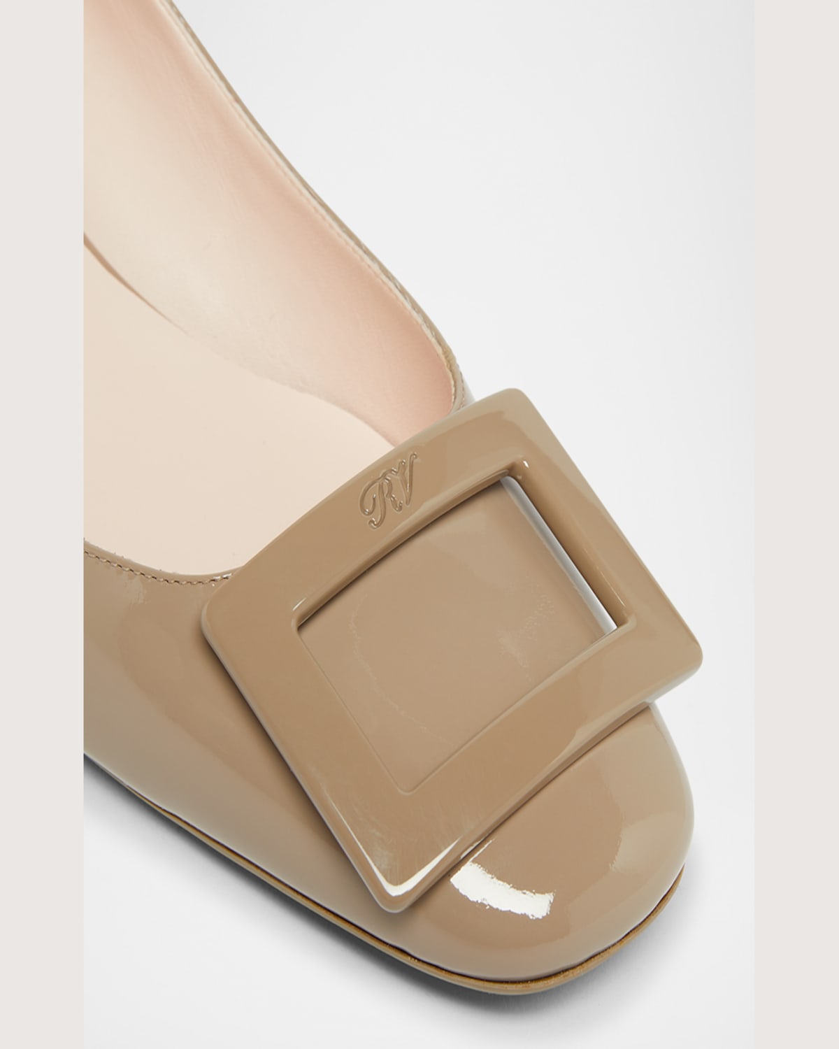 Roger Vivier Roundy Patent Buckle Ballerina Pumps In Brown