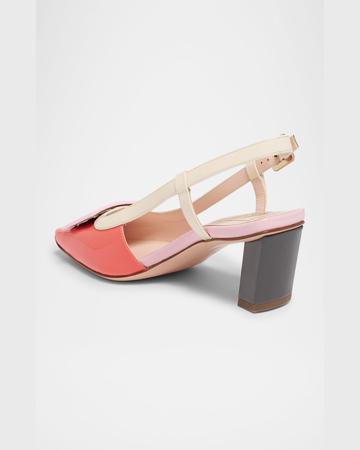 Roger Vivier Colorblock Patent Leather Slingback Pumps