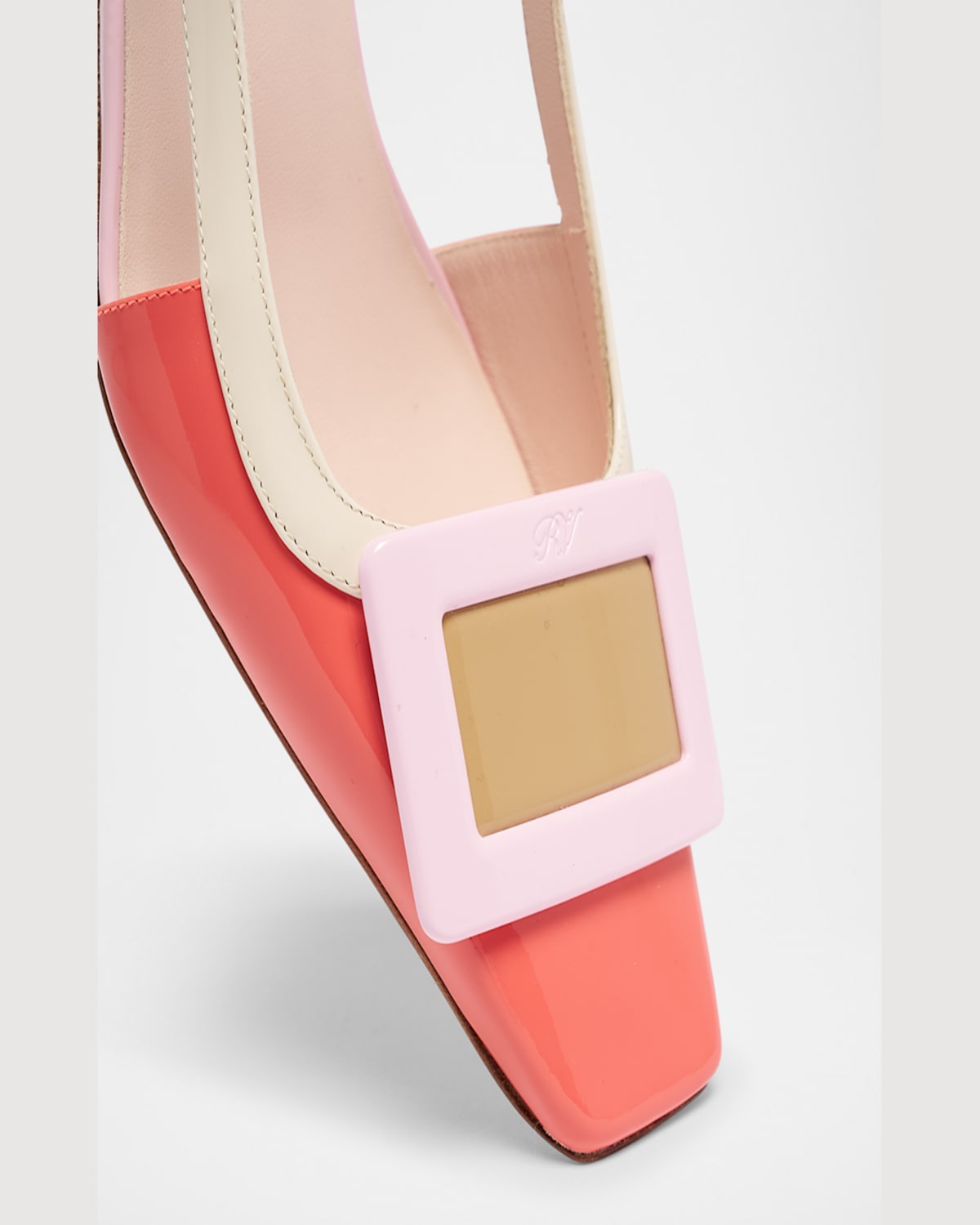 Roger Vivier Colorblock Patent Leather Slingback Pumps