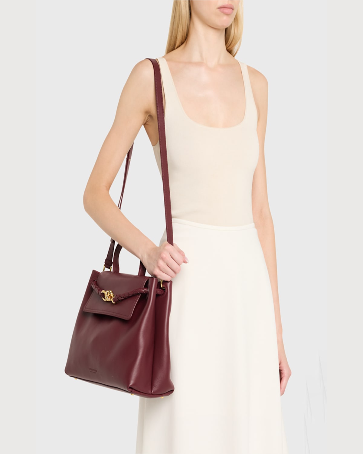 Bottega Veneta Womens Barolo-m Brass Ciao Ciao Medium Leather Top-handle Bag In Barolo