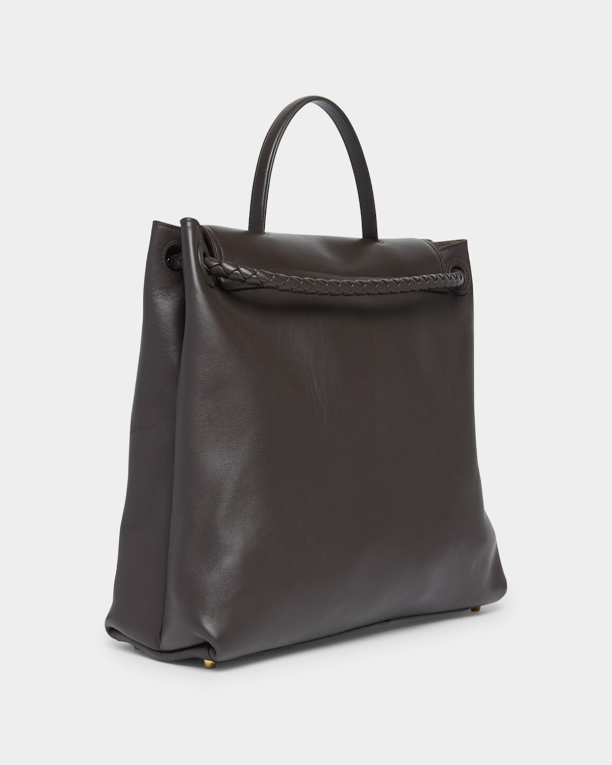 Bottega Veneta Andiamo Large Leather Top-handle Bag In Fondant