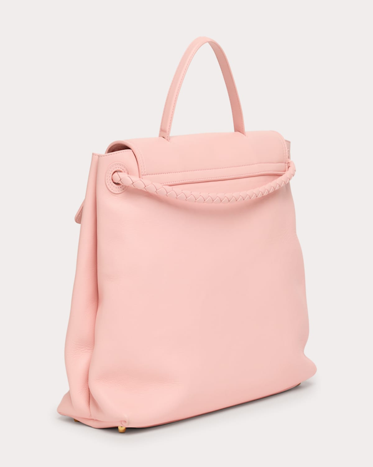 Bottega Veneta Andiamo Large Leather Top-handle Bag In Rose